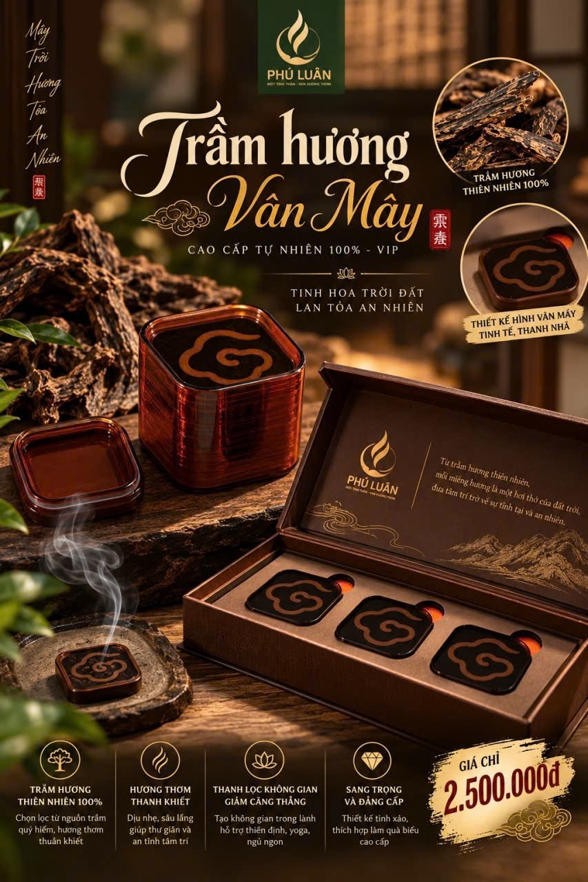 Trầm Vân Mây Tạo Hình Phong Thủy