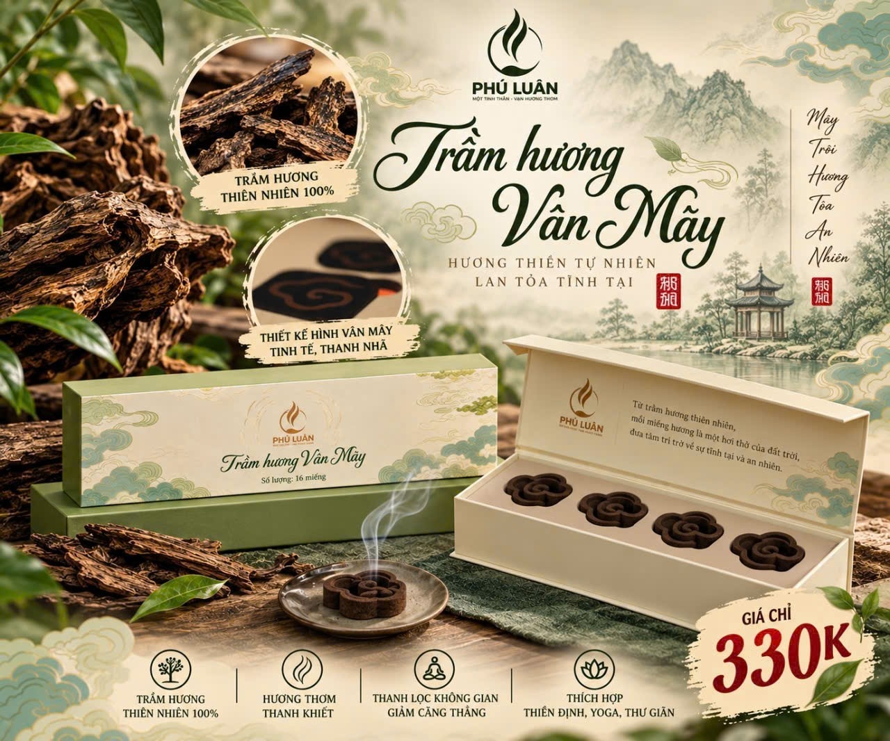 Nghệ Thuật Thưởng Trầm Vân Mây Bên Chén Trà Thiền Tịnh Tâm