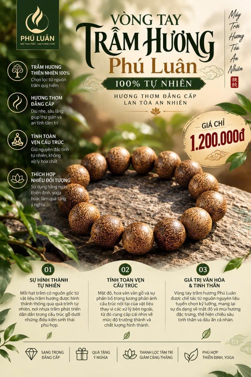 Vòng Tay Trầm Tự Nhiên 100%