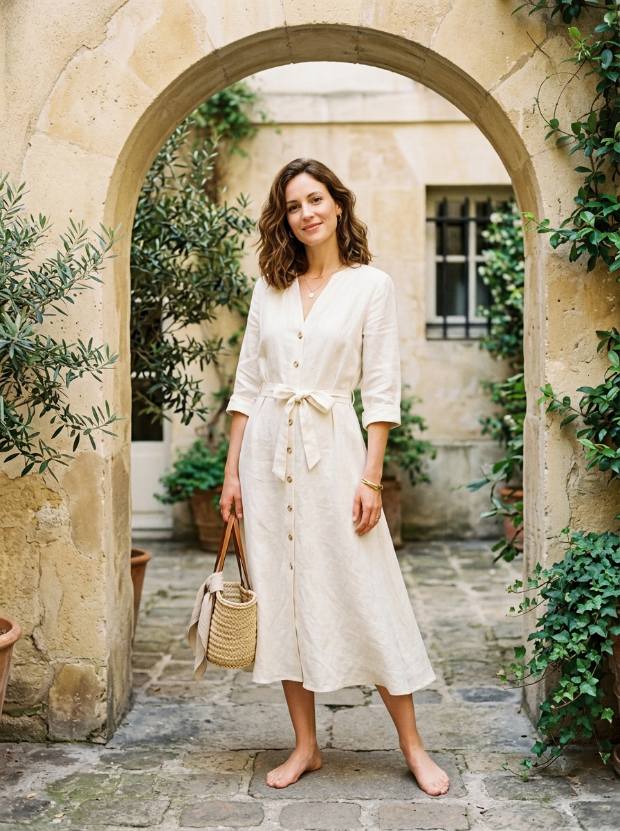Đầm Linen Thắt Nơ Mùa Hạ - Soleil
