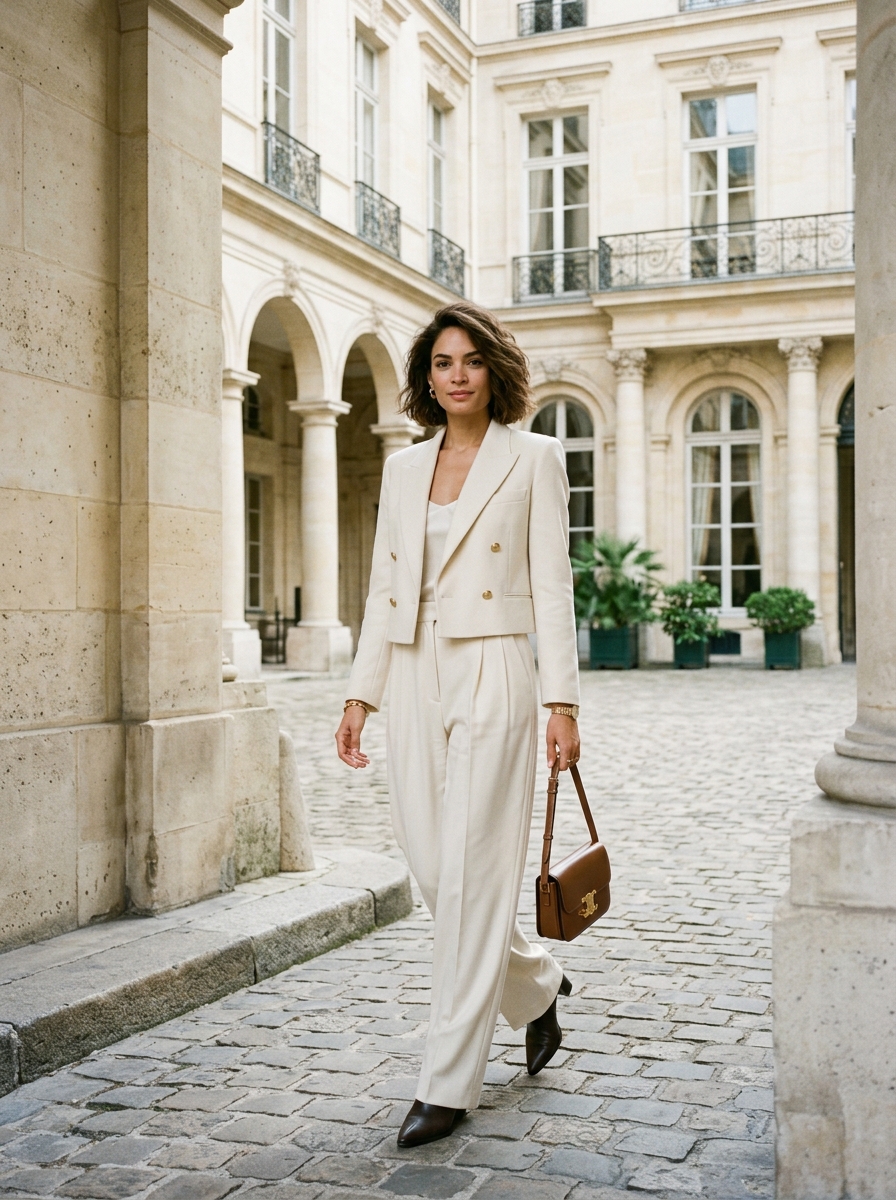 Áo Blazer Lửng Cropped Dạ Cashmere - Victoire