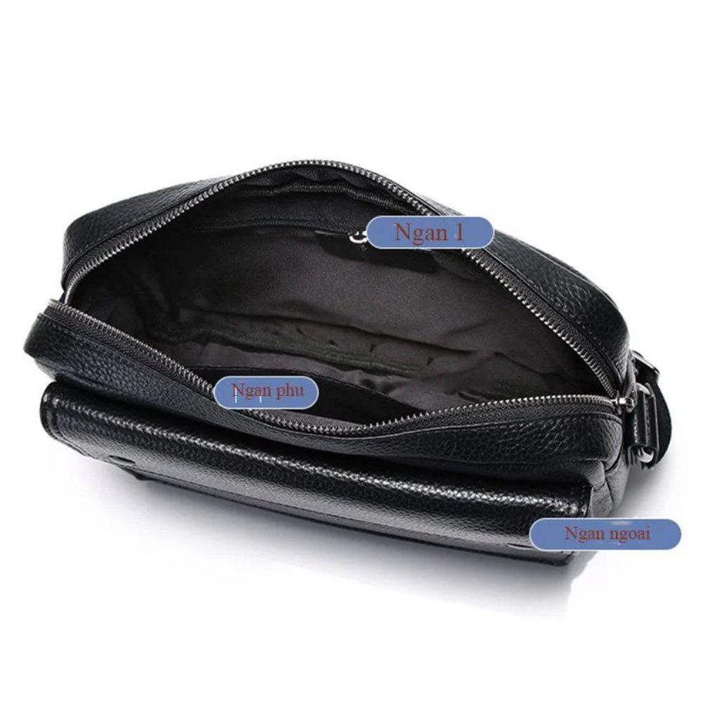 Túi đeo chéo da bò dáng ngang đơn giản - 5025160