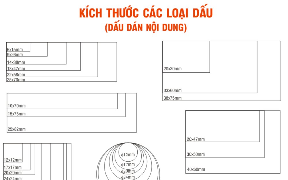Kích thước các loại con dấu phổ biến – Cách chọn đúng kích thước theo nhu cầu