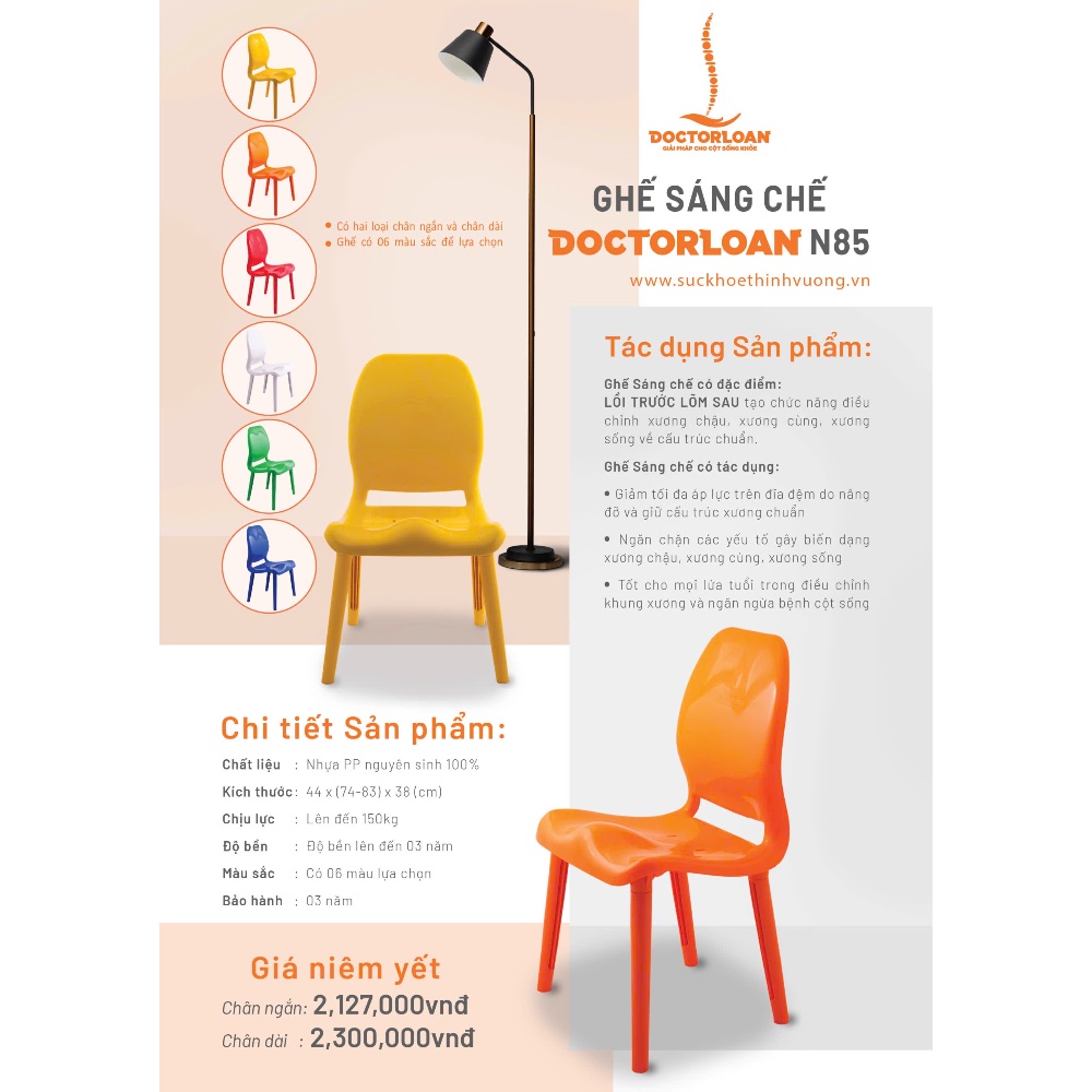 Ghế sáng chế N85 - chân dài