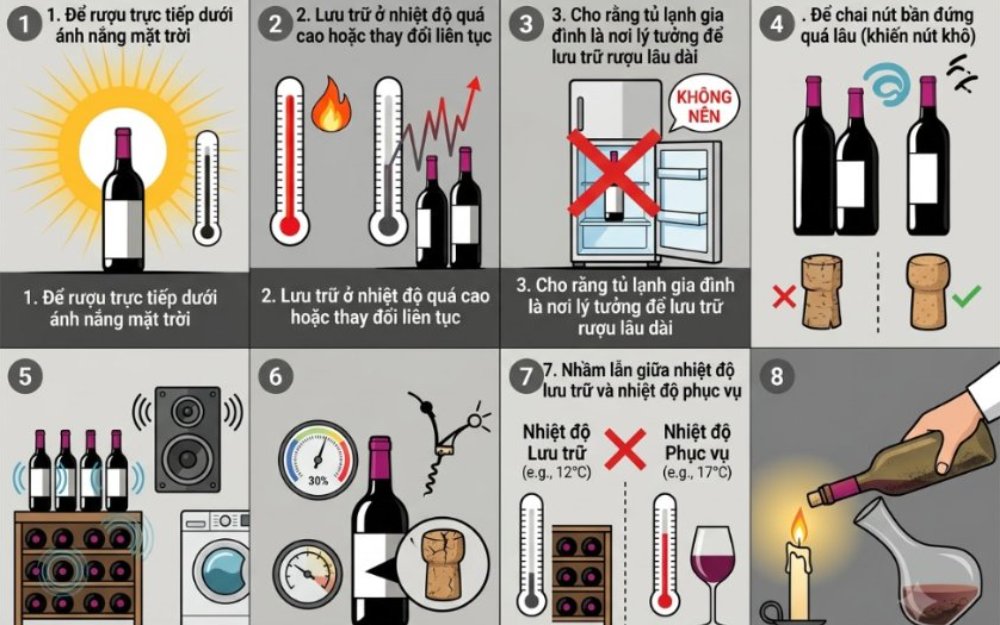 8 sai lầm phổ biến khi bảo quản rượu vang và cách phòng tránh 