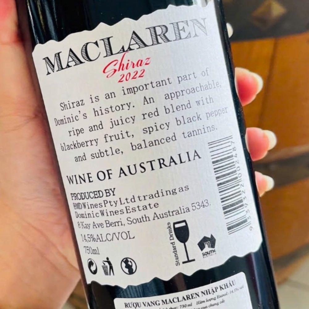 Vang Úc Maclaren Shiraz 14,5% 14.5%