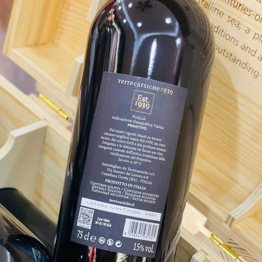 Vang Ý Est. 1939 Primitivo IGT Puglia 14%