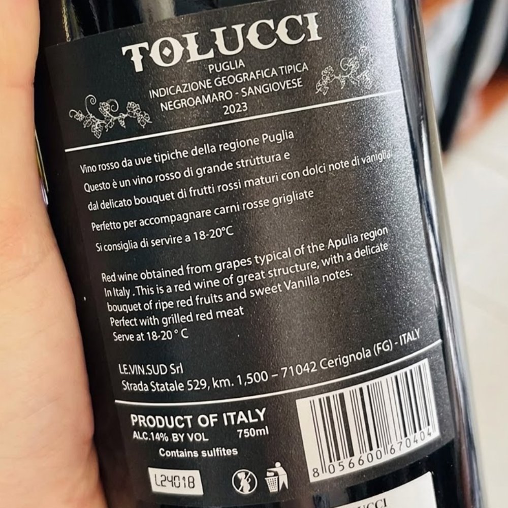 Vang Ý Tolucci 14%