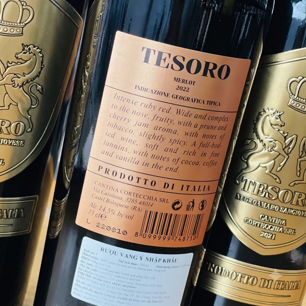 Vang Ý Tesoro Sangiovese 14.5%
