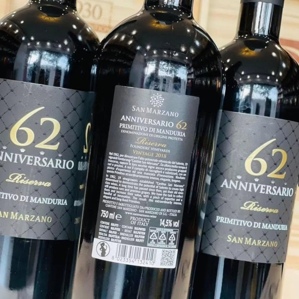 Vang Ý 62 Anniversario Primitivo 15%