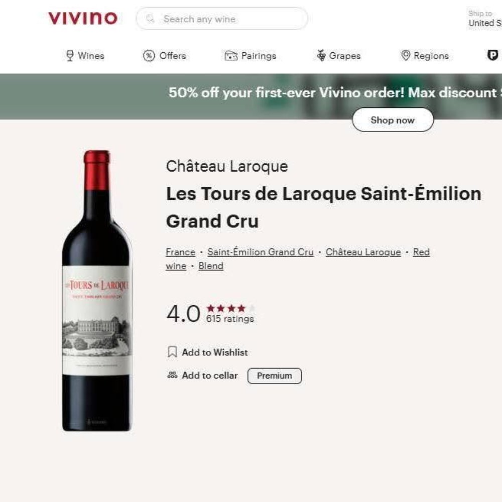 Vang Pháp Les Tours De Laroque Saint Emilion Grand Cru 2016 14.5%