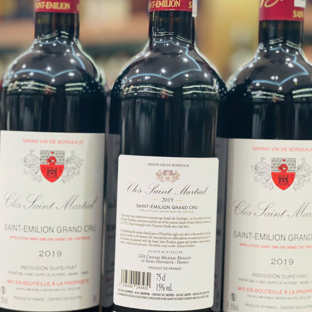 Vang Pháp Clos Saint Martial Saint Emilion Grand Cru 15%