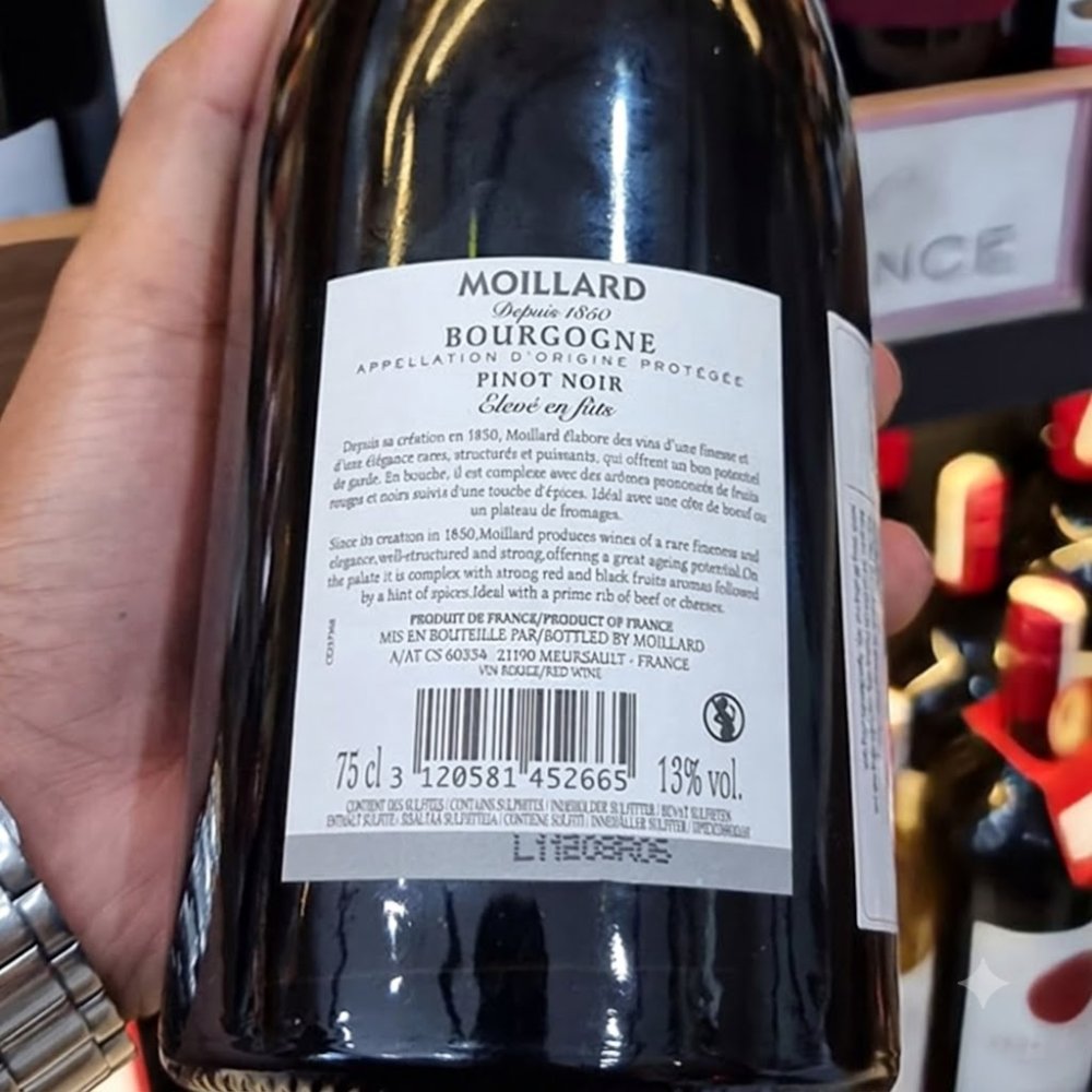 Vang Pháp Moillard Bourgogne Eleve En Futs 13%