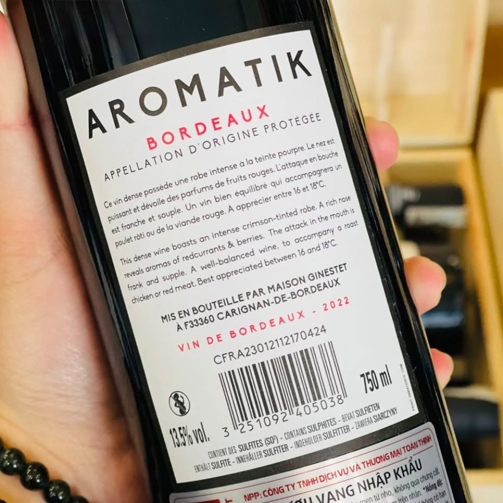 Vang Pháp Aromatik Bordeaux AOP 13.5%