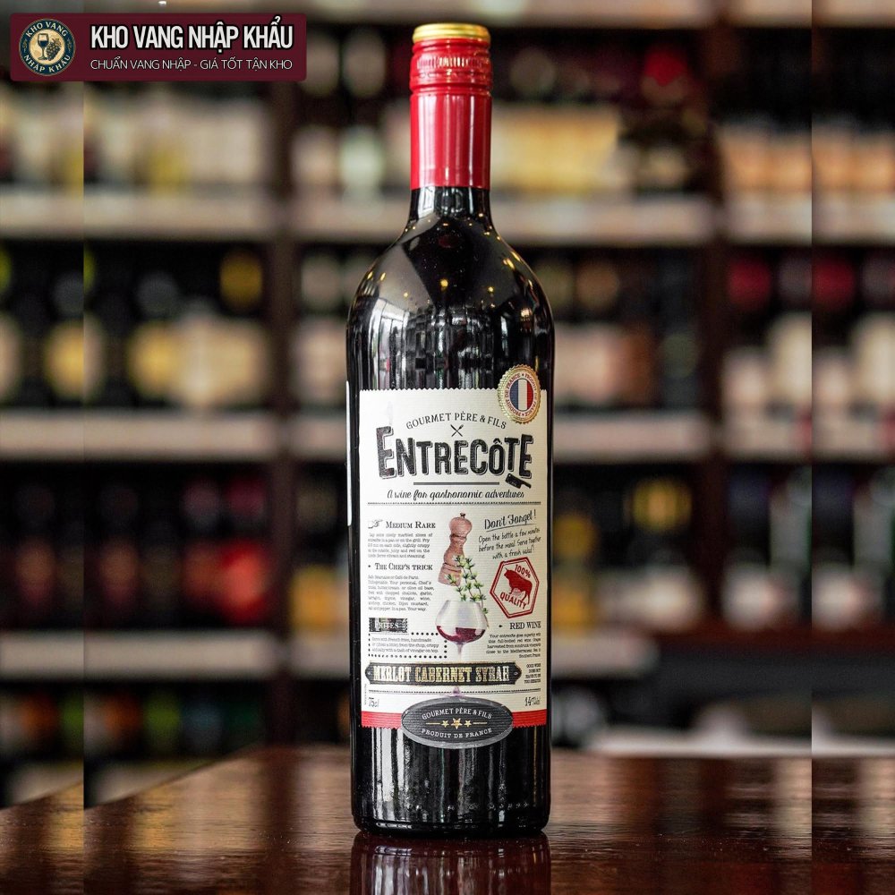 Vang Pháp Entrecote Merlot Cabernet Syrah 14%