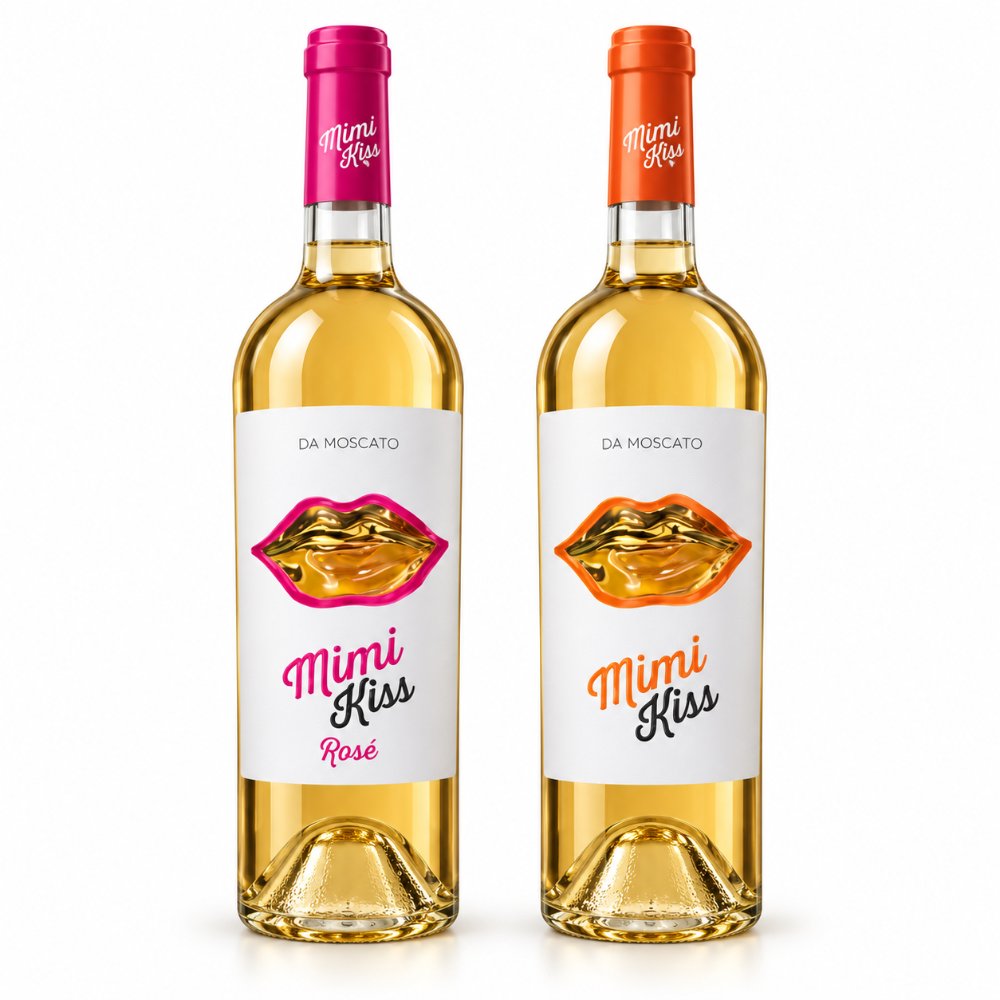 Vang Ý Mimi Kiss DA Moscato Hồng - Trắng 6%