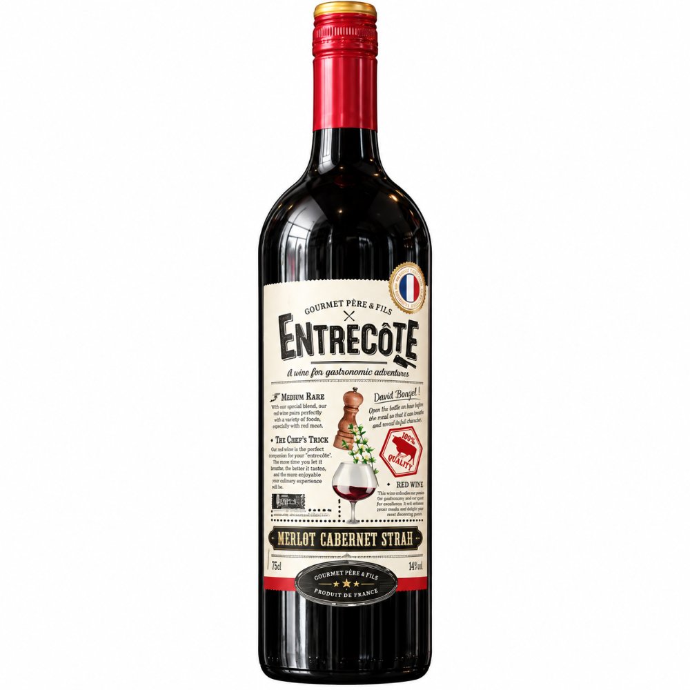 Vang Pháp Entrecote Merlot Cabernet Syrah 14%