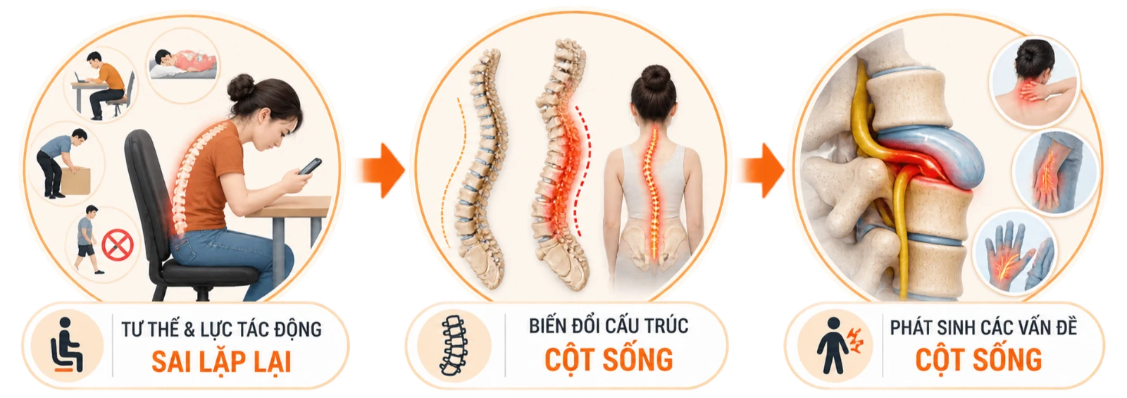 Tác động của thói quen hằng ngày đến cột sống